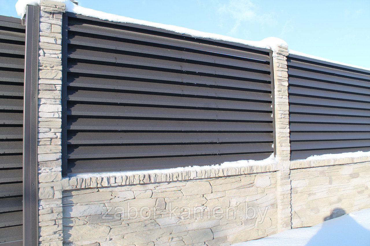 Забор бетонный односторонний Торонто (2 панели + столб 2,0 метра) - фото 4 - id-p144573872