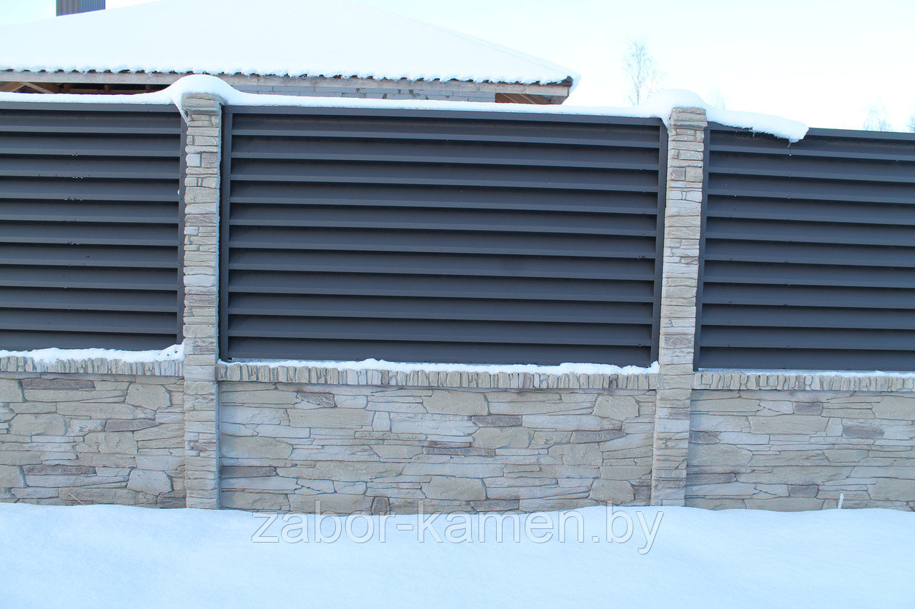 Забор бетонный односторонний Торонто (2 панели + столб 2,0 метра) - фото 6 - id-p144573872