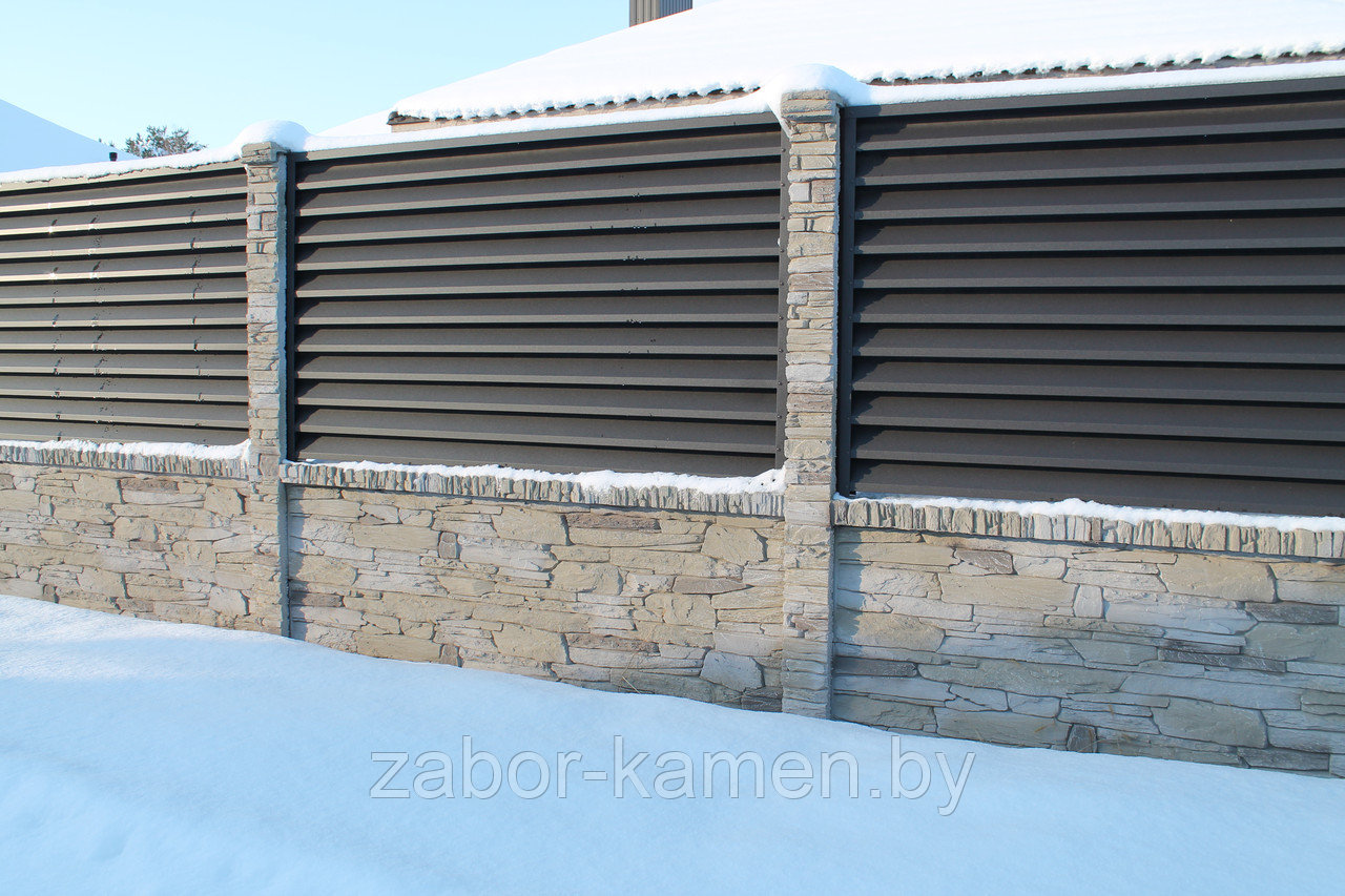 Забор бетонный односторонний Торонто (2 панели + столб 2,0 метра) - фото 8 - id-p144573872