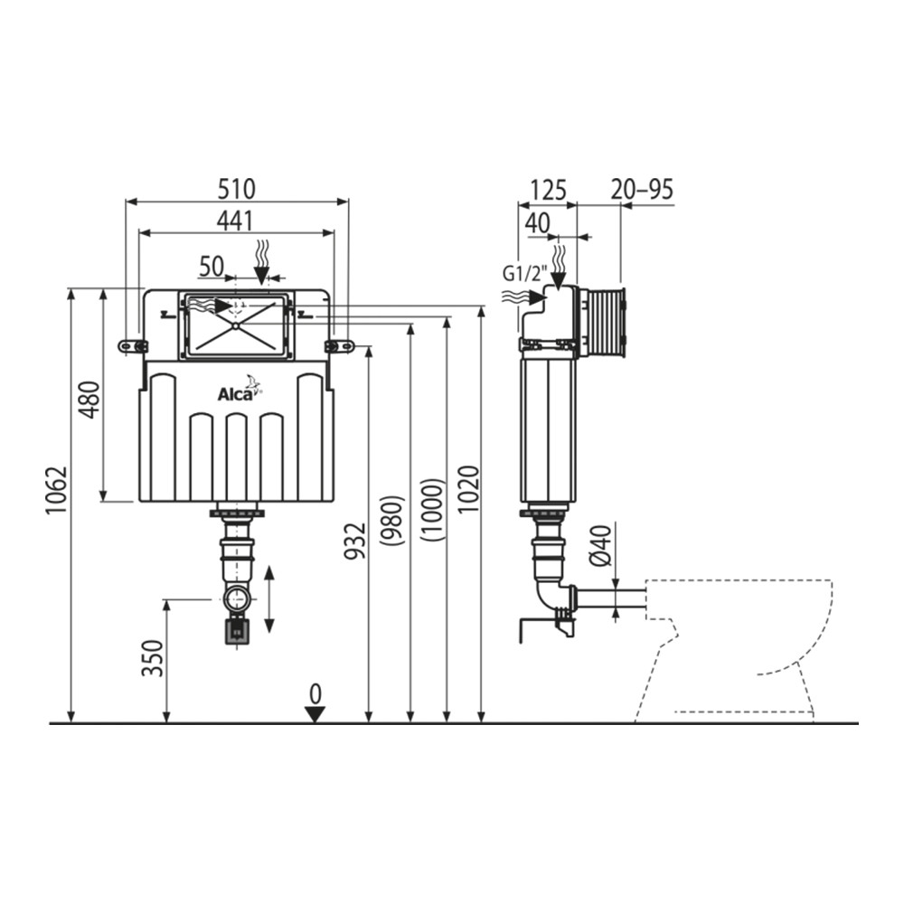 Скрытый бачок с дозатором для унитаза Alcaplast AM112 Basicmodul арт. AM112-0001 - фото 2 - id-p75266073