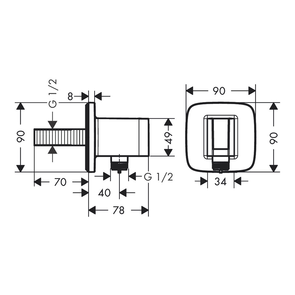 Шланговое подсоединение с держателем Hansgrohe Fixfit E 26485000 - фото 2 - id-p144575257