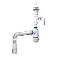 Сифон для умывальника 1 1/4" х 40 с гибкой трубой 40x40/50 и отводом Ани Пласт C1315