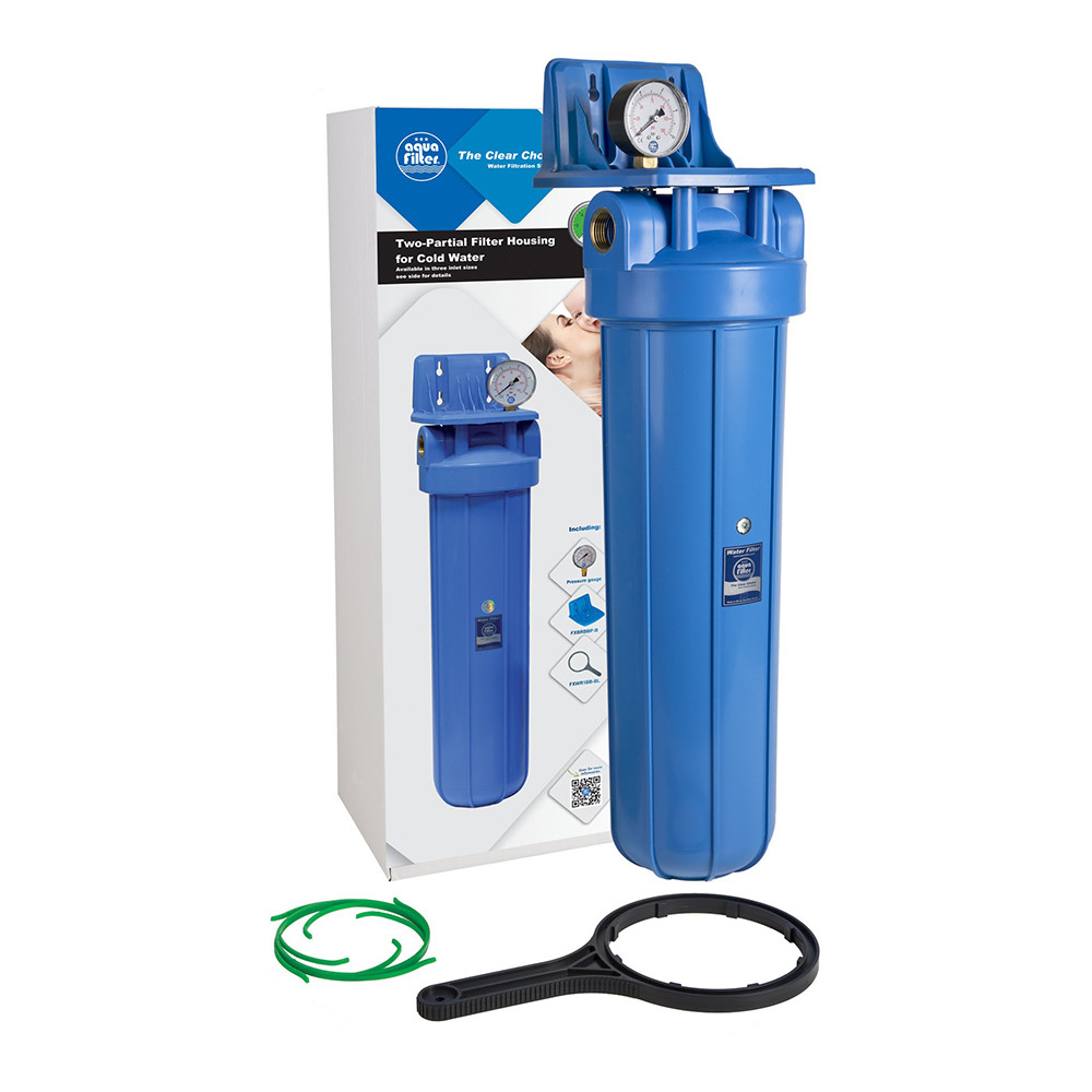 Магистральный фильтр для очистки воды 1" ВН AquaFilter FH20B1-В-WB без картриджа - фото 1 - id-p139967065