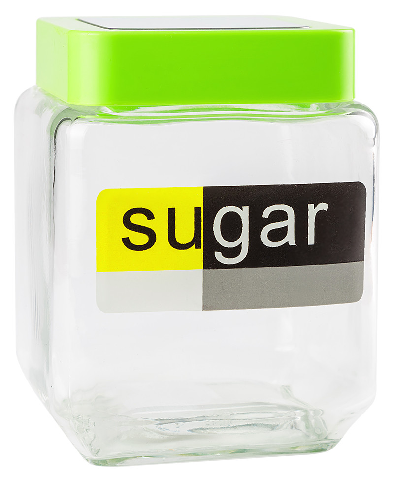 Квадратная стеклянная банка для сахара и сыпучих продуктов 1600 мл - фото 1 - id-p144581262