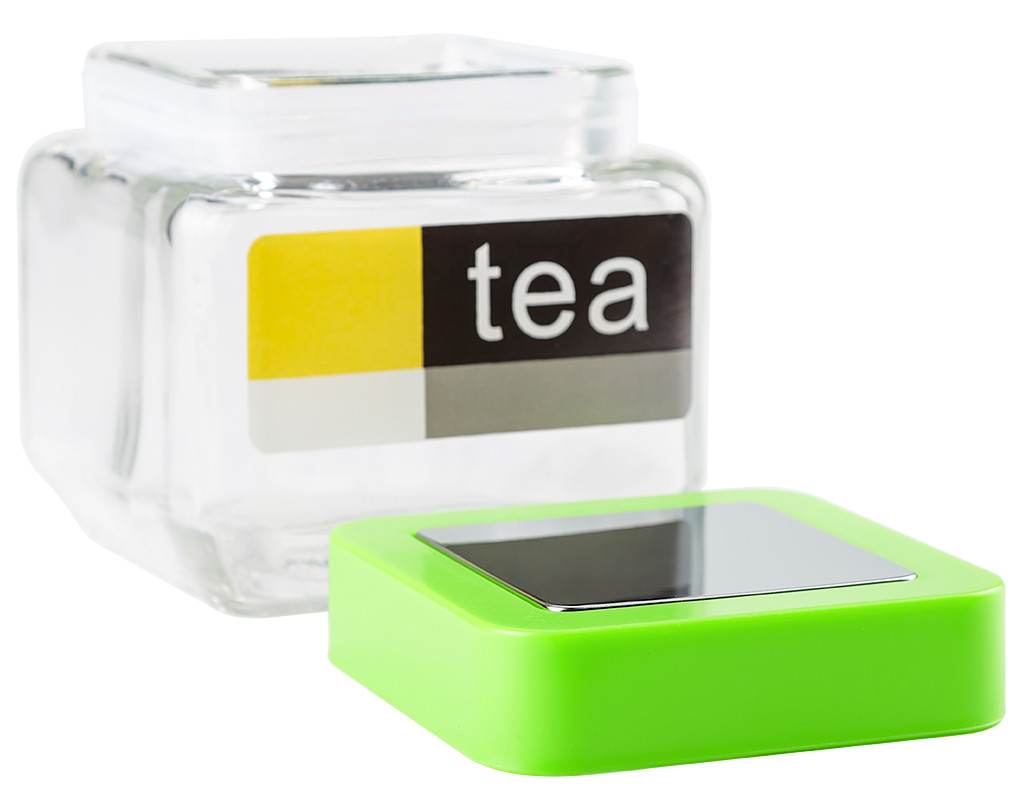 Квадратная стеклянная банка для чая и сыпучих продуктов 760 мл - фото 3 - id-p144581695