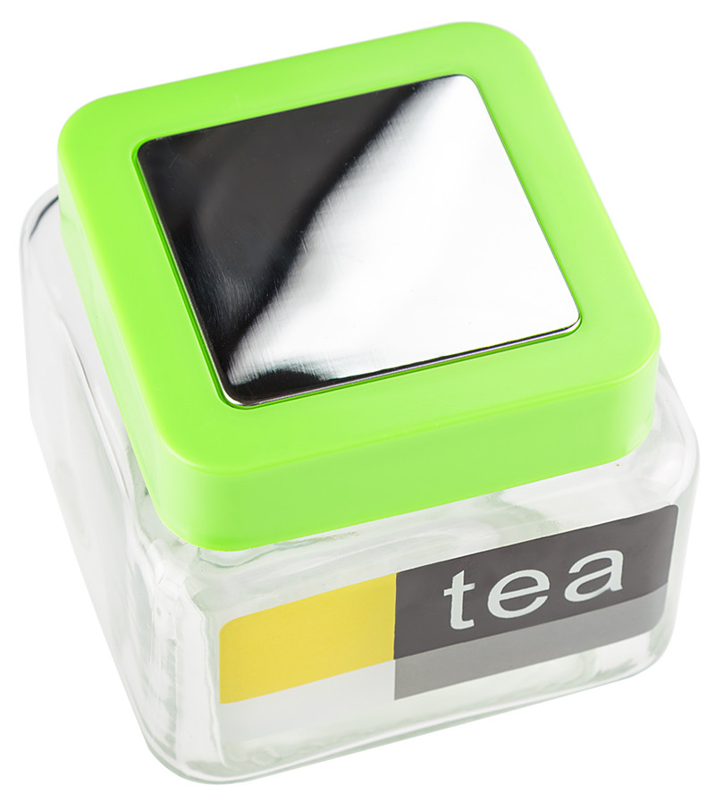 Квадратная стеклянная банка для чая и сыпучих продуктов 760 мл - фото 2 - id-p144581695