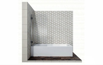Стеклянная душевая шторка 80*140 см, с неподвижной дверью для ванны Ambassador Bath Screens, фото 2