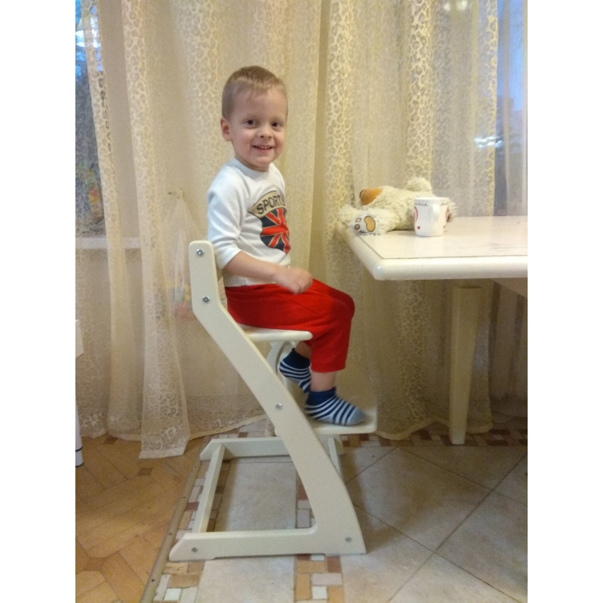 Детский регулируемый растущий стул «ВАСИЛЁК» Slim ВН-21Д (Слоновая кость) - фото 2 - id-p144595375