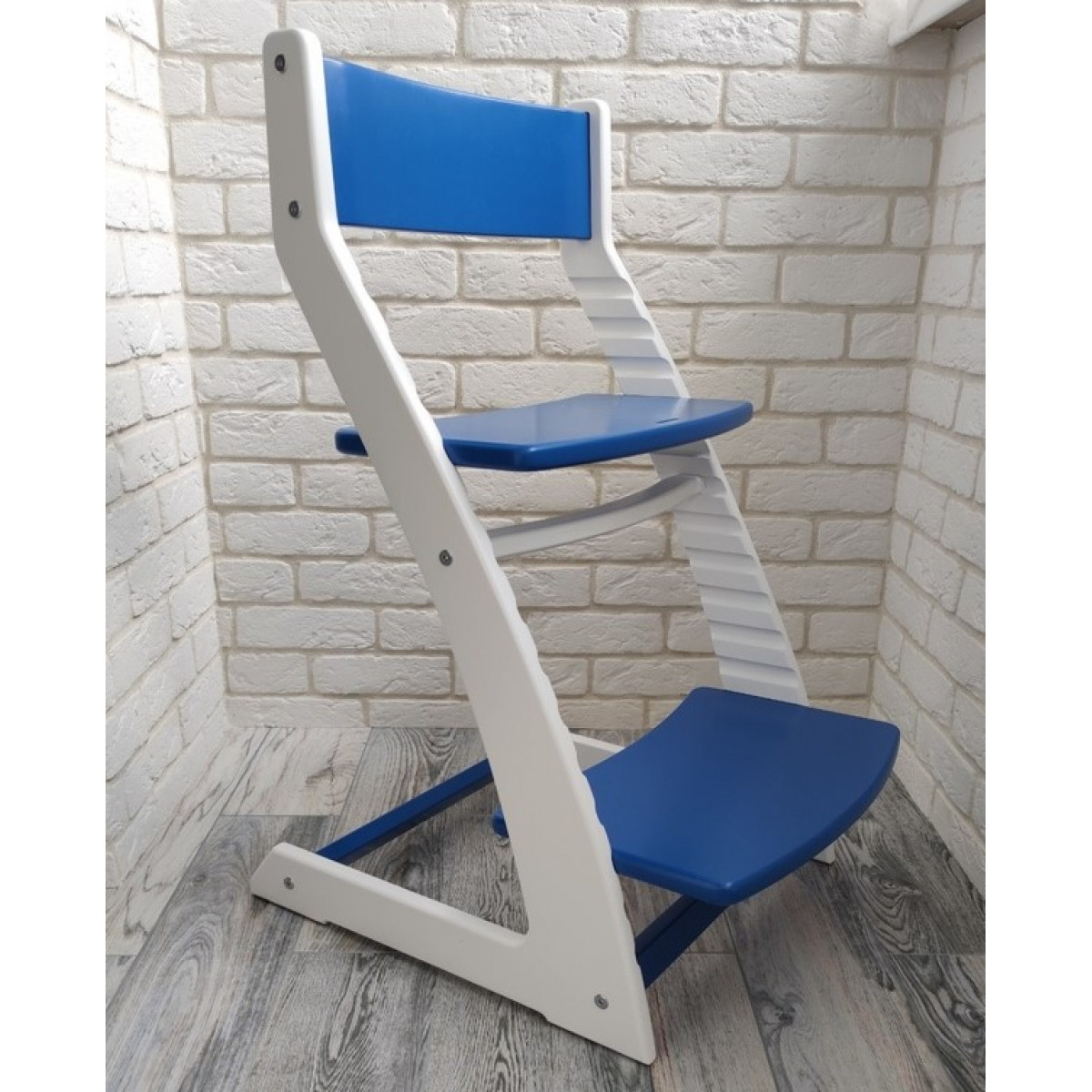 Детский регулируемый растущий стул «ВАСИЛЁК» Slim ВН-21Д (бело-синий)