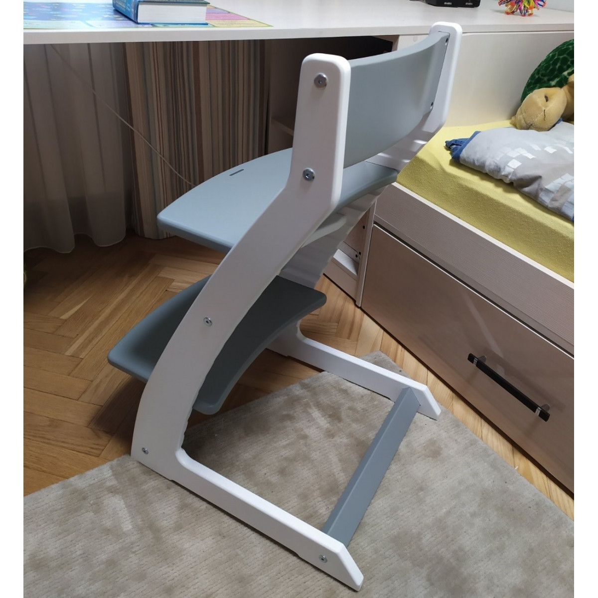 Детский регулируемый растущий стул «ВАСИЛЁК» Slim ВН-21Д (Бело-серый) - фото 3 - id-p144595974