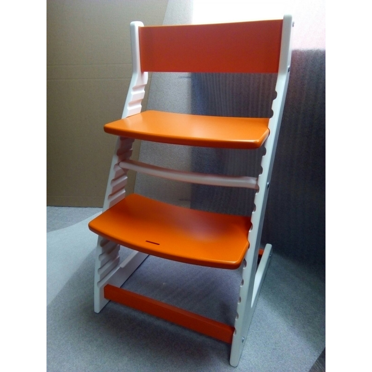 Детский регулируемый растущий стул «ВАСИЛЁК» Slim ВН-21Д (бело-оранжевый)