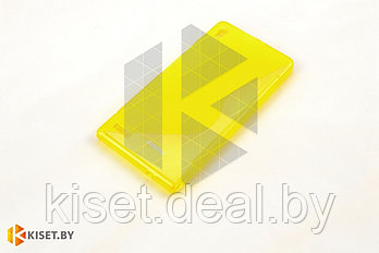 Силиконовый чехол для LG L Fino (D290), желтый с волной