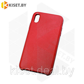Бампер Leather Case для iPhone Xs Max красный