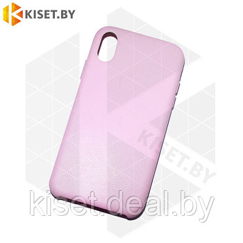 Бампер Leather Case для iPhone Xr розовый