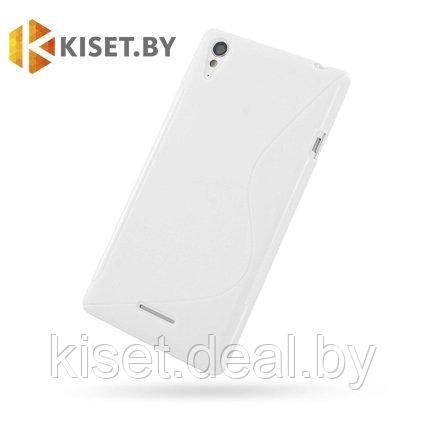 Силиконовый чехол для Sony Xperia T3, белый с волной - фото 1 - id-p144595266