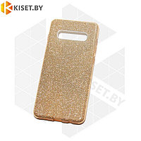 Силиконовый чехол Crystal Shine для Samsung Galaxy S10 (G973) золотой