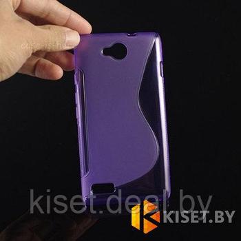 Силиконовый чехол для ZTE G Lux, фиолетовый с волной