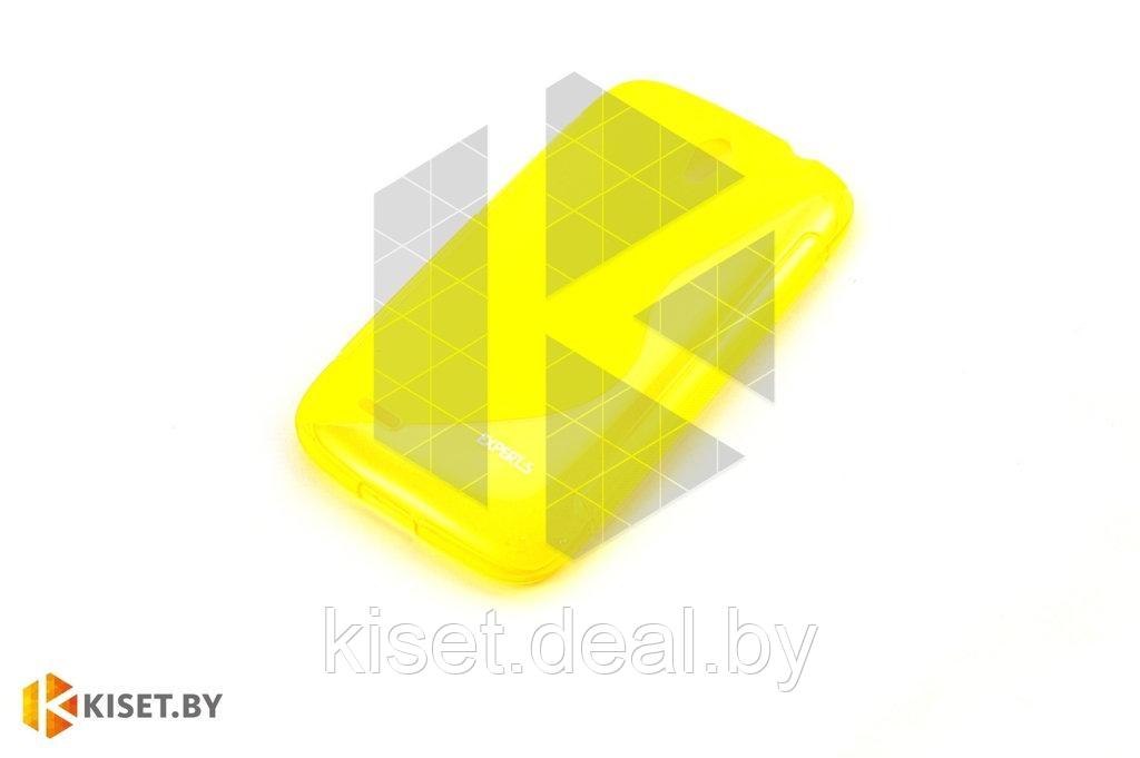 Силиконовый чехол для ZTE G Lux, желтый с волной - фото 1 - id-p144595517