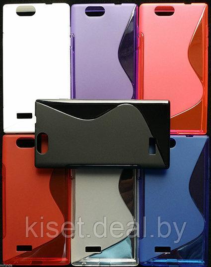 Силиконовый чехол для ZTE Blade L2, фиолетовый с волной - фото 2 - id-p144595529