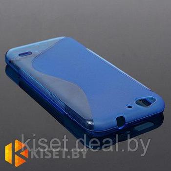 Силиконовый чехол для ZTE Blade S6, синий с волной