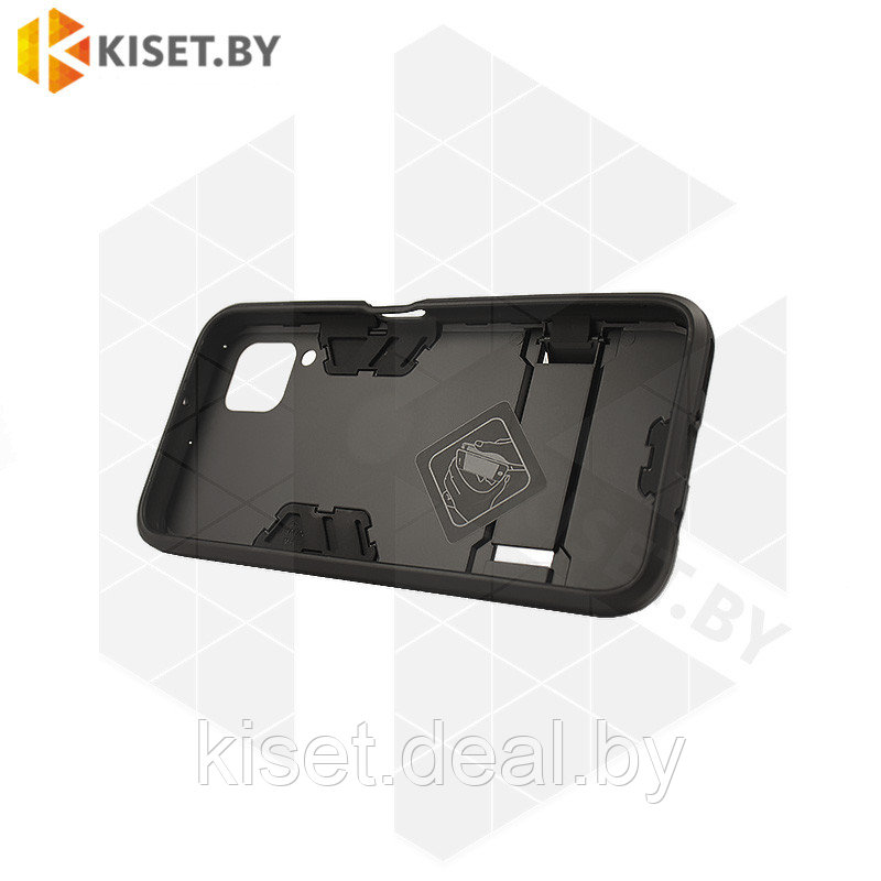 Гибридный противоударный чехол Hard Cover для Huawei P40 Lite / Nova 6SE черный - фото 2 - id-p144597032
