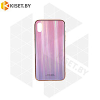 Чехол-бампер Aurora Glass для Apple iPhone Xs Max розовый