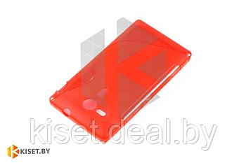 Силиконовый чехол для Sony Xperia E1, красный с волной