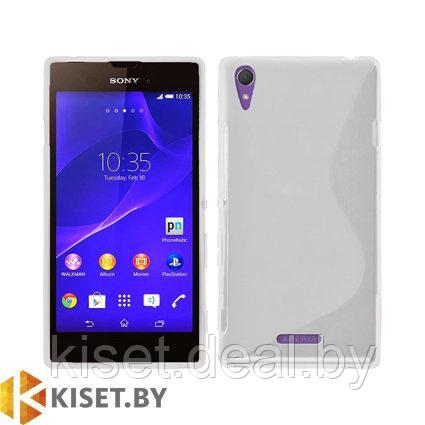 Силиконовый чехол для Sony Xperia E1, прозрачный с волной - фото 1 - id-p144595689