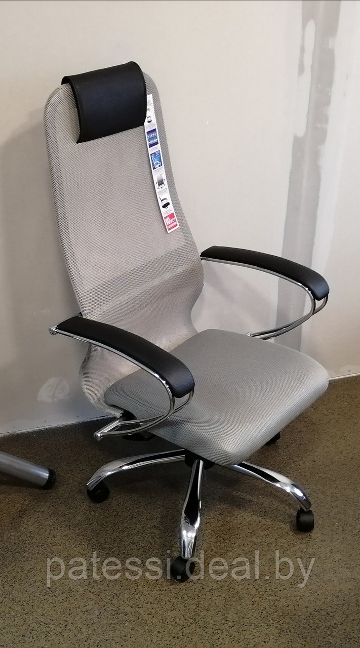 Кресло для офиса и дома METTA ВK-8 chrome, светло-серый