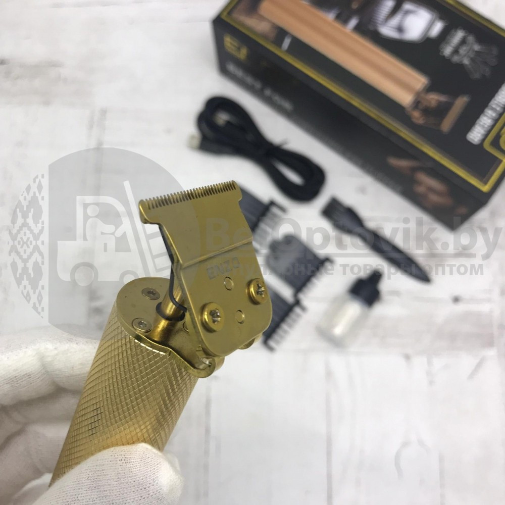 Профессиональный портативный триммер- окантовочная машинка ProMozer MZ-9830 (4 сменные насадки) Золото (Gold) - фото 2 - id-p144631569