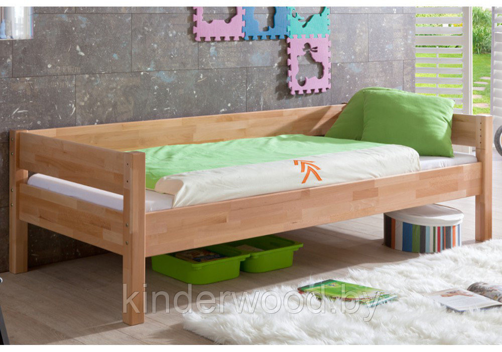 Односпальная кровать из массива "Лотос-4" цвет натуральная сосна - фото 4 - id-p67722747