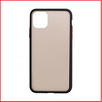 Чехол-накладка Slim Case для Apple Iphone 11 / Iphone XI (силикон+пластик) с черными ободом и красным кнопками, фото 1