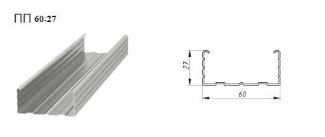 Профиль потолочный ПП 60-27*0.4 мм - фото 1 - id-p61887092