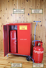 Шкаф на два газовых баллона (оцинкованный, цвет красный)