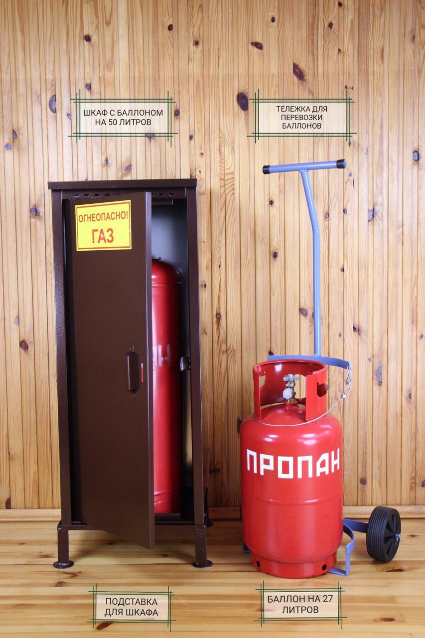 Шкаф на один газовый баллон (оцинкованный, цвет античный)