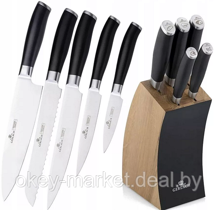 Набор ножей 5 шт. с деревянным блоком Gerlach Deco Black, фото 3