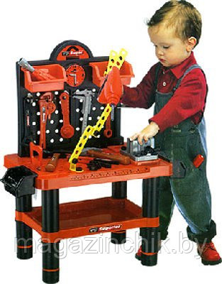 Набор детских инструментов с верстаком, тисками и дрелью на батарейках 57008 - фото 2 - id-p11594168