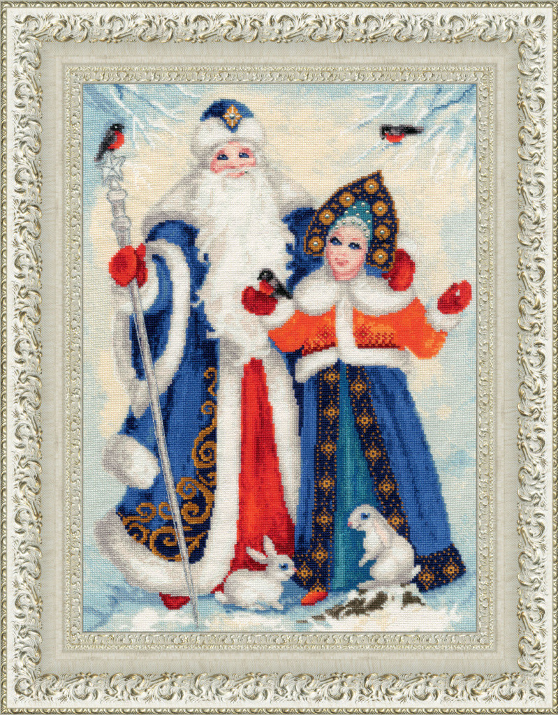 Вышивка Золотое Руно СО-015 «Дед Мороз и Снегурочка»