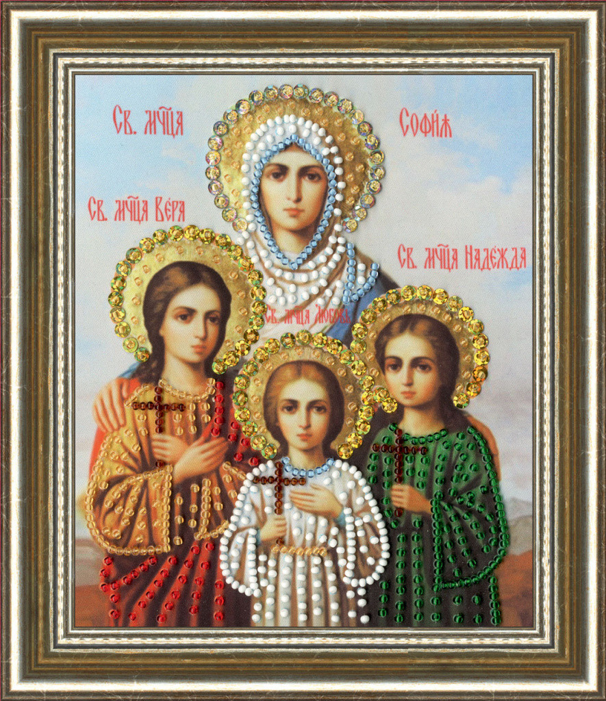 Вышивка Золотое Руно РТ-136 Икона Святых Мучениц Веры Надежды Любви и матери их Софии