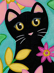 Картина стразами «Котёнок и цветы» (WD2359)