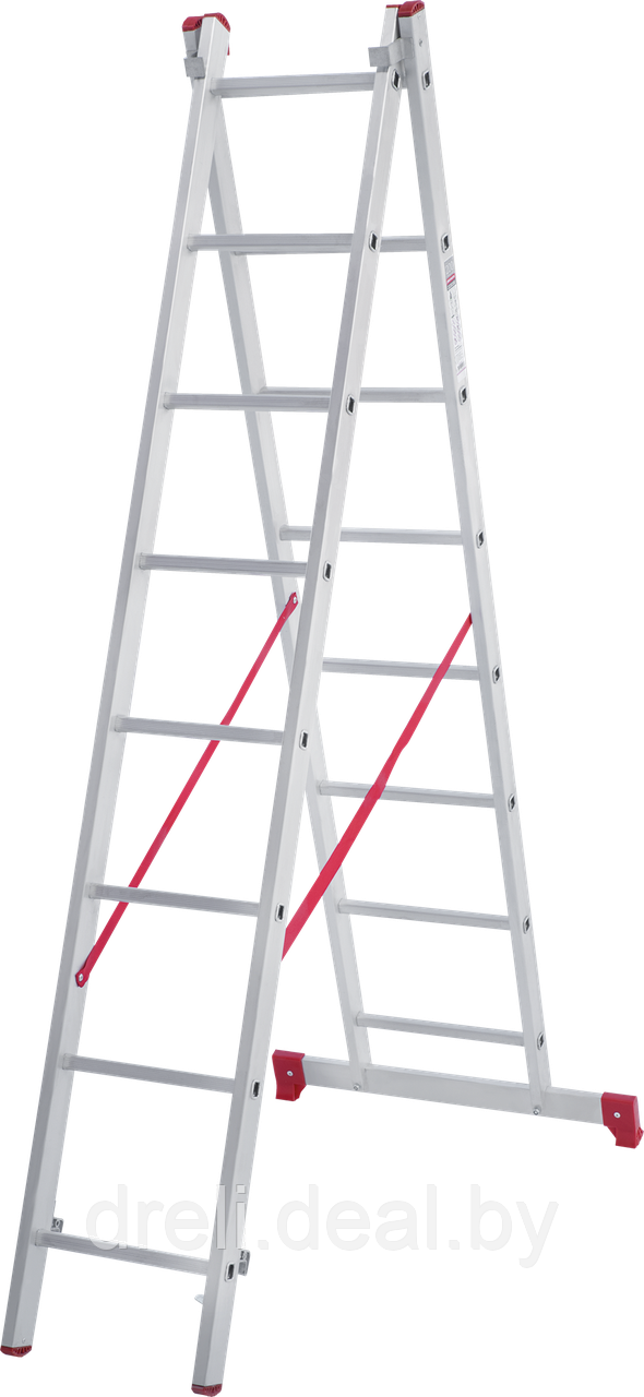 Лестница-стремянка Новая высота NV 222 алюминиевая двухсекционная 2x8 ступеней 2220208 - фото 1 - id-p144797818