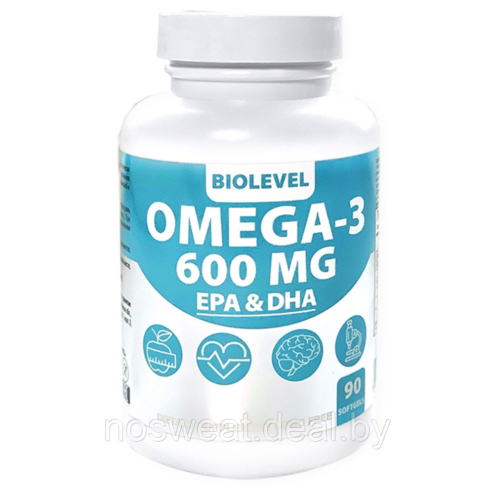 Omega-3 600 MG EPA & DHA BioLevel 60% Концентрат 90 капсул