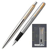 Набор ручек подарочный перо+шариковая Parker Jotter Stainless Steel CT