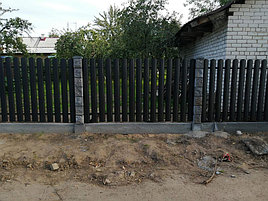 Забор на сборном фундаменте, RAL9005 Малый Тростенец,  2020 год 4