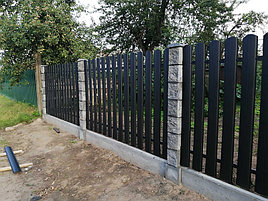 Забор на сборном фундаменте, RAL9005 Малый Тростенец,  2020 год 6