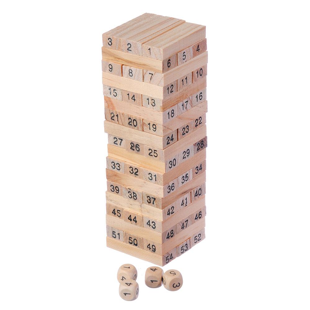 Настольная игра Падающая башня, дерево, 5,5х5,5х18,5см, 272-162 - фото 1 - id-p144864990