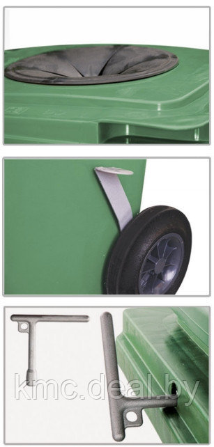 Пластиковый контейнер на колесах, объем 240 литров, в наличии - фото 4 - id-p144881770
