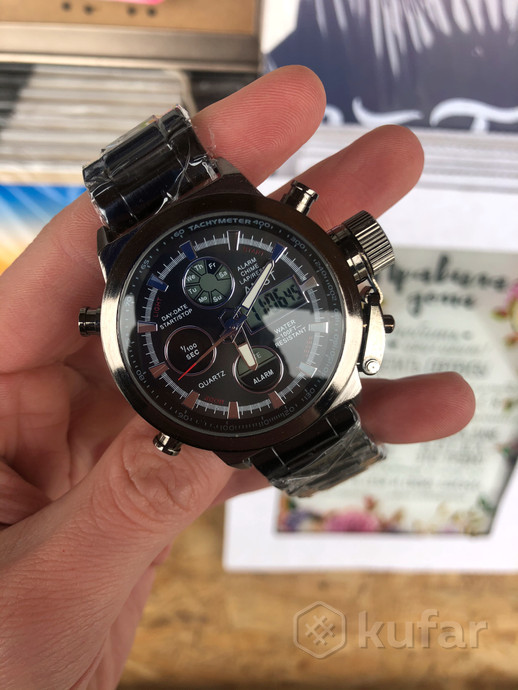 Мужские часы AMST 3003 (серебристый и чёрный корпус) - фото 2 - id-p87974523