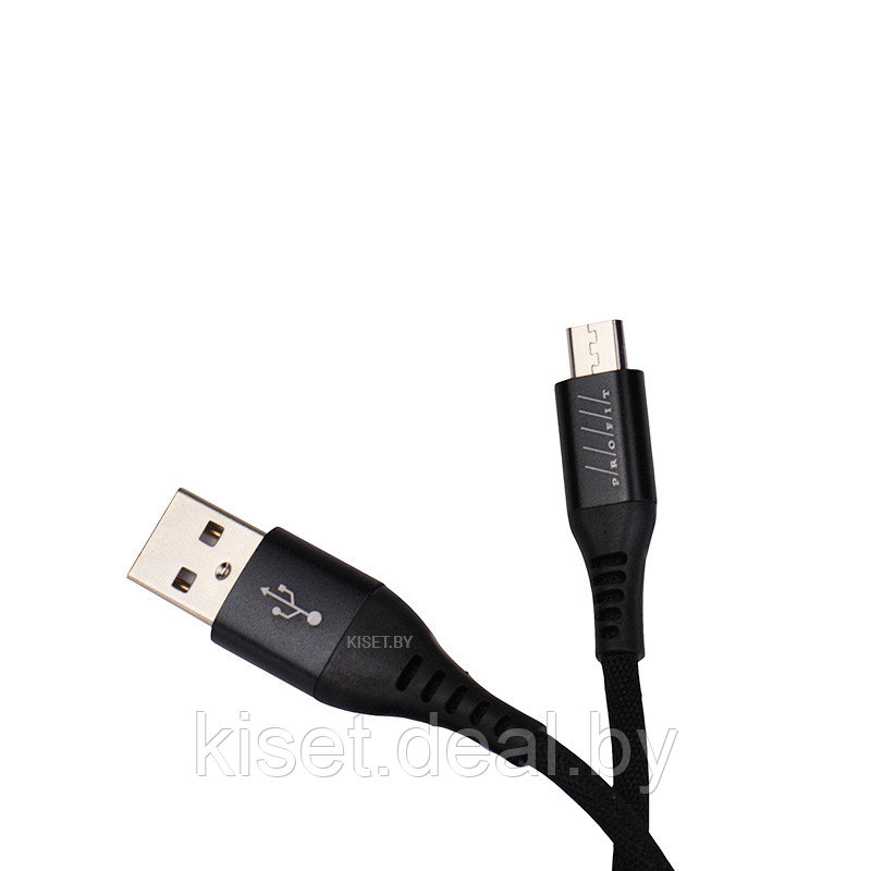 Кабель Profit QY-12 USB-microUSB 1.2m 2.4A черный - фото 1 - id-p144887805