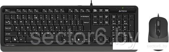 Клавиатура + мышь A4Tech Fstyler F1010 (черный/серый) - фото 1 - id-p144895110